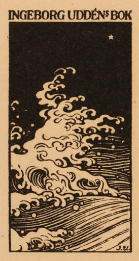 Exlibris by Ingeborg Udden from Sweden for Ingeborg Udden - Jugend Maritime 