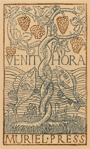 Exlibris by Ida Swaine from Great Britain for Muriel Press - Fish Flora Jugend 