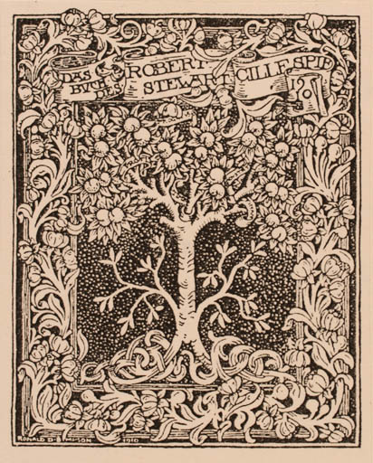 Exlibris by Ronald Simpson from Great Britain for Robert Stewart - Jugend Tree 