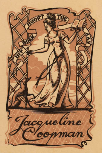 Exlibris by Luc de Jaegher from Belgium for Jacgueline Coopman - Jugend Woman 