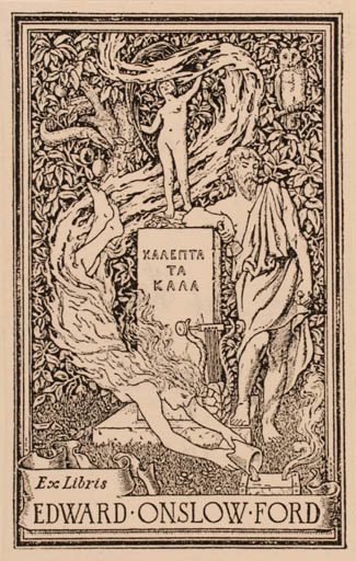 Exlibris by T. Errat Harrison from Great Britain for Edward Onslow Ford - Group 