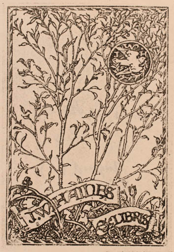 Exlibris by James Guthrie from Great Britain for J.W. Haines - Flora Jugend 