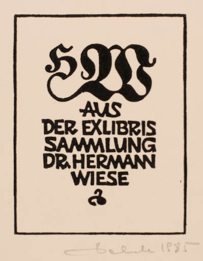 Exlibris by Zbigniew Dolatowski from Poland for Dr. Hermann Wiese - Text/Writing 