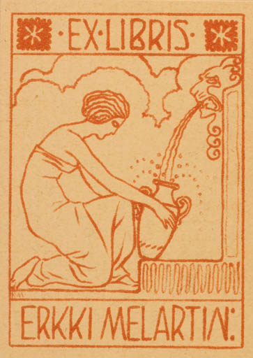 Exlibris by Erkki Melartin from Finland for Erkki Melartin - Jugend Woman 