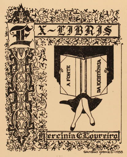 Exlibris by Sansao Gomez from Portugal for ? Loureiro; Hercinia C. - Jugend 