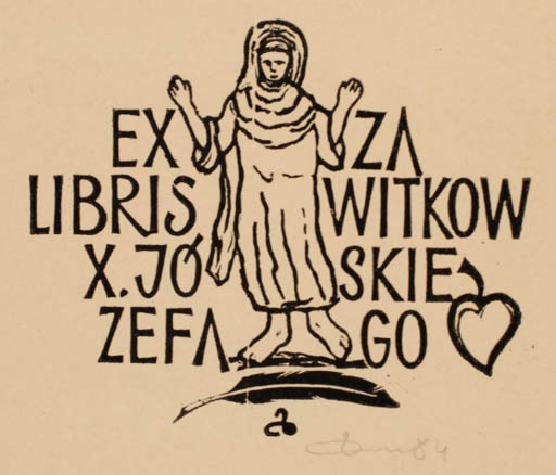 Exlibris by Zbigniew Dolatowski from Poland for X. Jozefa Witkowskiego - Religion Text/Writing 