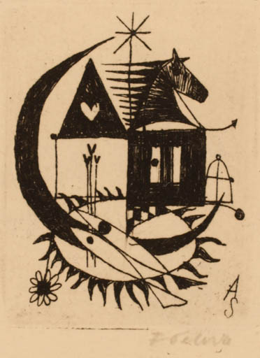 Exlibris by Frantisek Peterka from Czechoslovakia for ? A.S. - 