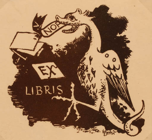 Exlibris by Vaclav Rytir from Czechoslovakia for ? N.O.P. - Fable Animal 