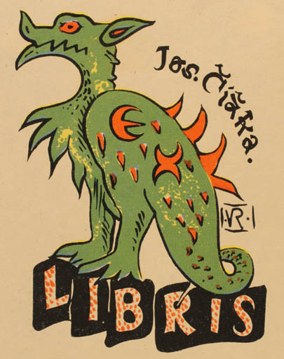 Exlibris by Vaclav Rytir from Czechoslovakia for Jøs Ciaka - Fable Animal 