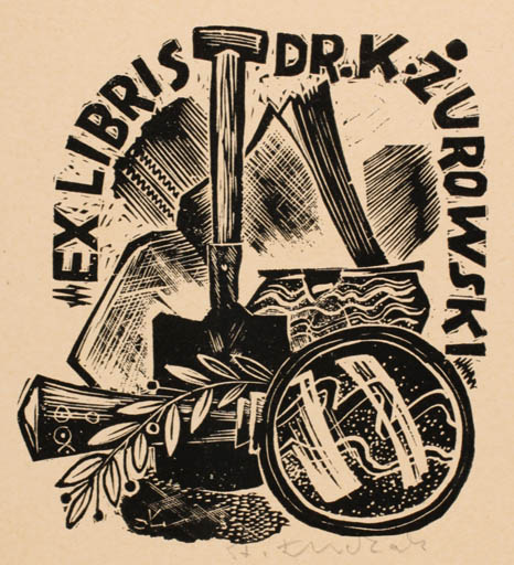 Exlibris by Wojciech Luczak from Poland for Dr. K. Zurowski - Working Book 