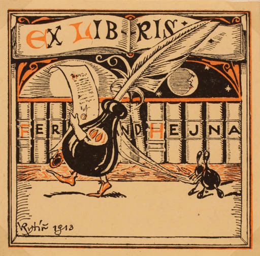 Exlibris by Vaclav Rytir from Czechoslovakia for Ferdinand Hejna - Book 