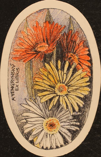 Exlibris by Vladimir jun Savel from Czech Republic for Antonin Vengrynský - Flower Flora 