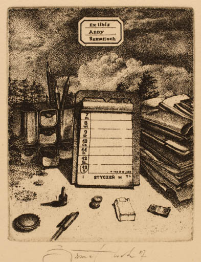 Exlibris by Jan Smatloch from Czechoslovakia for Anny Szmatloch - 