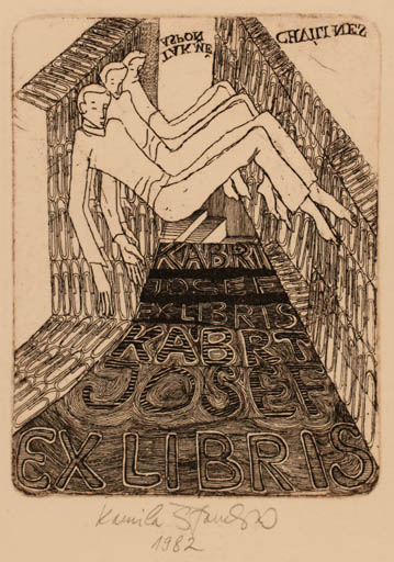 Exlibris by Kamila Stanclova from Czech Republic for Josef Kábrt - 