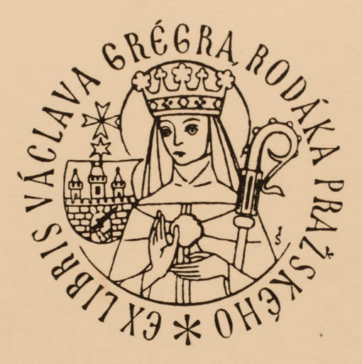 Exlibris by Bretislav Storm from Czechoslovakia for Vaclava Gregra Rodáka Prazskeho - Religion 