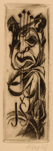 Exlibris by Jaroslav Sulc from Czechoslovakia for Jaroslav Sulc - Man 