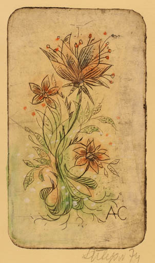 Exlibris by Jaroslav Sulc from Czechoslovakia for ? A.C. - Flower Flora 