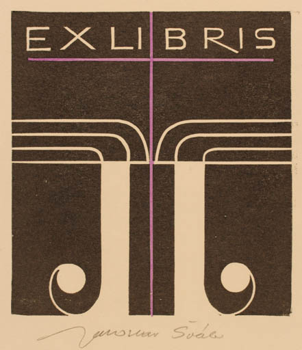 Exlibris by Jaroslav Svab from Czech Republic for Josef Javlirek - Abstract 