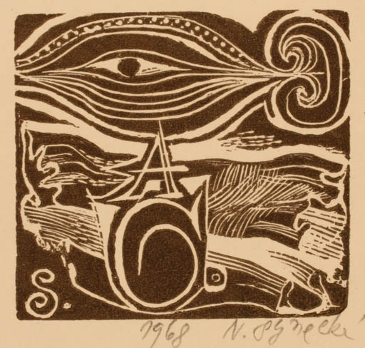 Exlibris by Nadeza Synecka from Czechoslovakia for ? ? - Abstract 