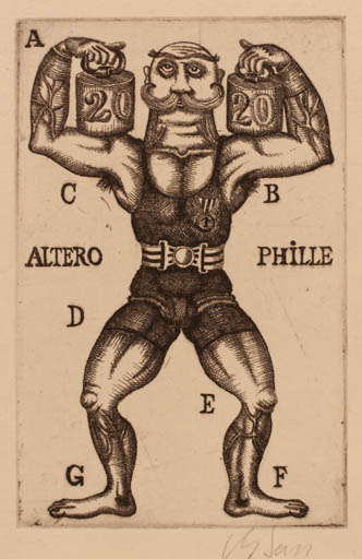 Exlibris by Karel Urban from Czechoslovakia for Altero Phille - Sport/game 