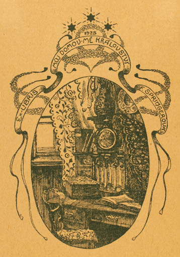 Exlibris by Povla Smoliková from Czechoslovakia for F Springerova - Interior Jugend 