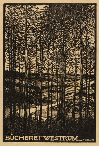 Exlibris by Frantisek Kobliha from Czech Republic for Bücherei Westrum - Forest 