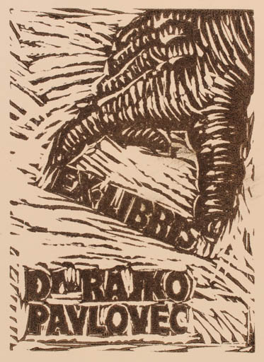 Exlibris by Zvonko Grmek from Czechoslovakia for Dr. Rajko Pavlovec - Hand(s) 