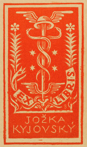 Exlibris by Jozka Baruch from Czechoslovakia for Jozka Kyjovsky - Pharmacy 