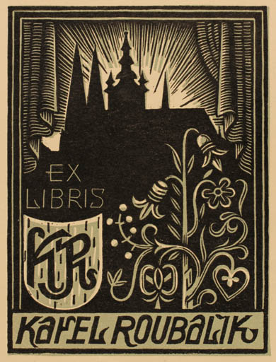 Exlibris by Jozka Baruch from Czech Republic for Karel Roubalik - 