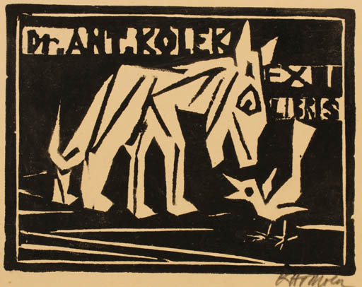 Exlibris by Karel Homola from Czechoslovakia for J. Kolek - 