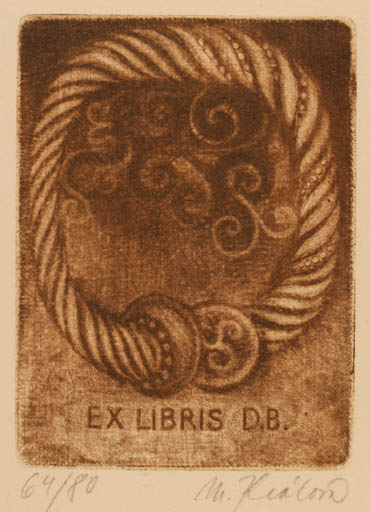 Exlibris by M Králová from Czechoslovakia for ? D.B. - 