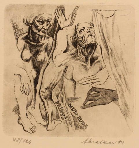 Exlibris by Alois Kracmar from Czechoslovakia for Ruda Pribys - Hand(s) Woman Man 