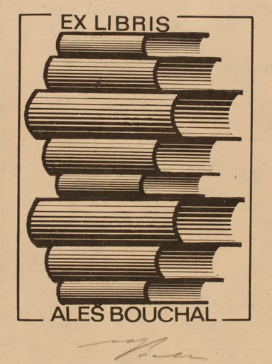 Exlibris by Vladimir Pechar from Czechoslovakia for Ales Bouchal - Book 