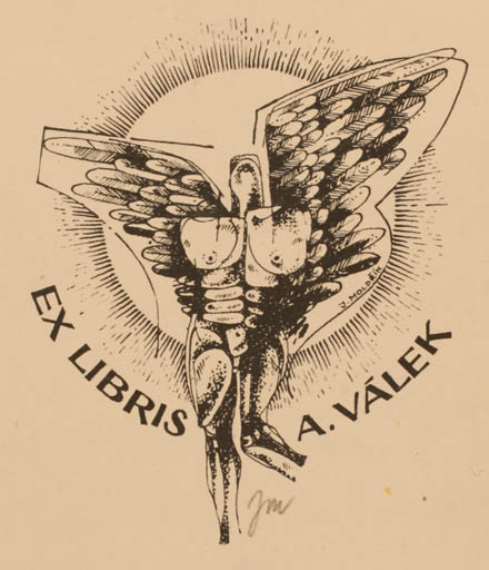 Exlibris by J Moldrik from Czechoslovakia for A Válek - 
