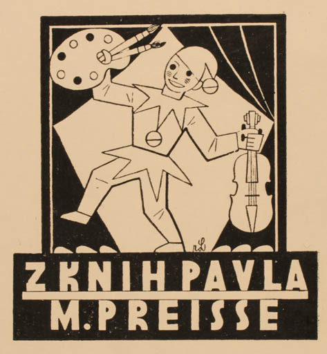 Exlibris by Richard Lander from Czechoslovakia for M Preisse - Art Music 