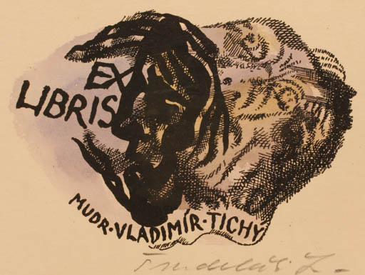 Exlibris by ? ? from Unknown for Vladimir Tichy - Abstract 