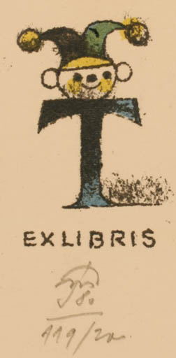 Exlibris by Jindrich Novak from Czechoslovakia for ? T - 