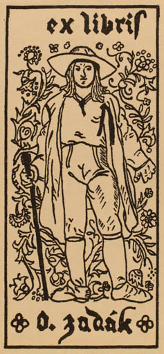 Exlibris by O Zvanovce from Czechoslovakia for O. Jadák - Flora Man 