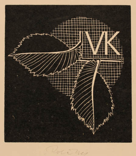 Exlibris by Premsyl Rolcik from Poland for ? V.K. - Flora 