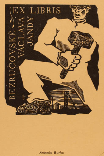 Exlibris by Antonin Burka from Czechoslovakia for Bezrucovske Vaclava Jandy Jandy - Working 
