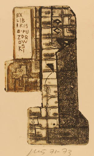 Exlibris by Vincas Kisarauskas from Lithuania for Edmund Puzdrowski - Abstract 