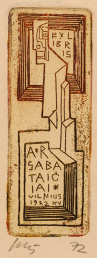 Exlibris by Vincas Kisarauskas from Lithuania for A Rsbataiciai - Abstract 