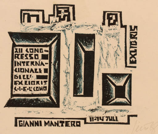 Exlibris by Vincas Kisarauskas from Lithuania for Gianni Mantero - Abstract 