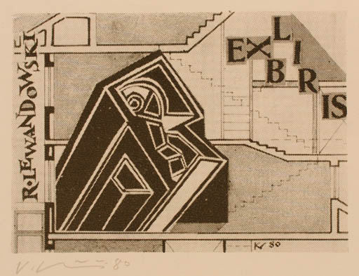 Exlibris by Vincas Kisarauskas from Lithuania for Rajmund Lewandowski - Abstract 