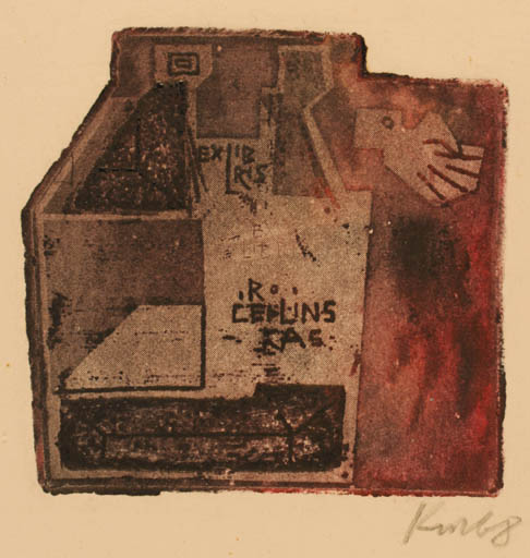 Exlibris by Vincas Kisarauskas from Lithuania for R Ledlinskas - Abstract 