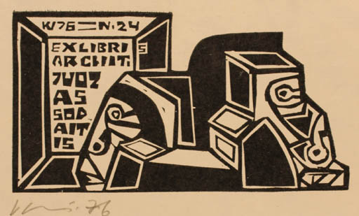 Exlibris by Vincas Kisarauskas from Lithuania for ? ? - Abstract 