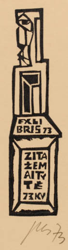 Exlibris by Vincas Kisarauskas from Lithuania for Zita Zemaityte - Abstract 