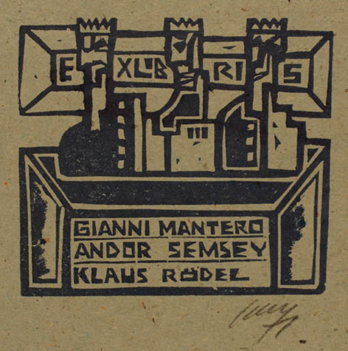 Exlibris by Vincas Kisarauskas from Lithuania for Gianni Mantero - Abstract 