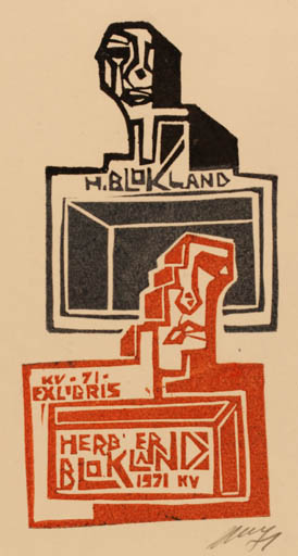 Exlibris by Vincas Kisarauskas from Lithuania for Herber Blokland - Abstract 