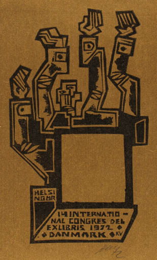 Exlibris by Vincas Kisarauskas from Lithuania for ? ? - Abstract Exlibris Congress 